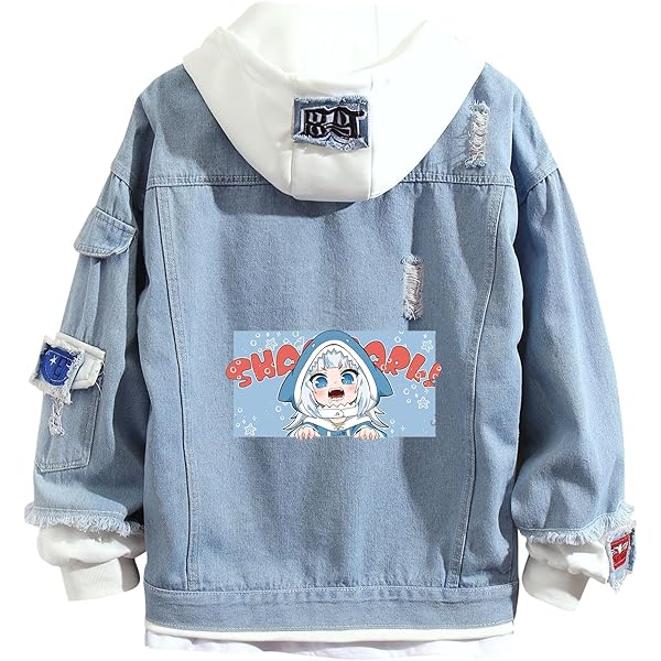 GO2COSY Anime Casual Denim Jacket Hoodie Jeans Sweatshirt Sweater
